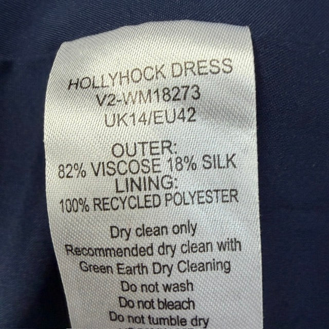 SEASALT CORNWALL / hollyhock dress / silk velvet / blue / 14 (3921321364707705740)