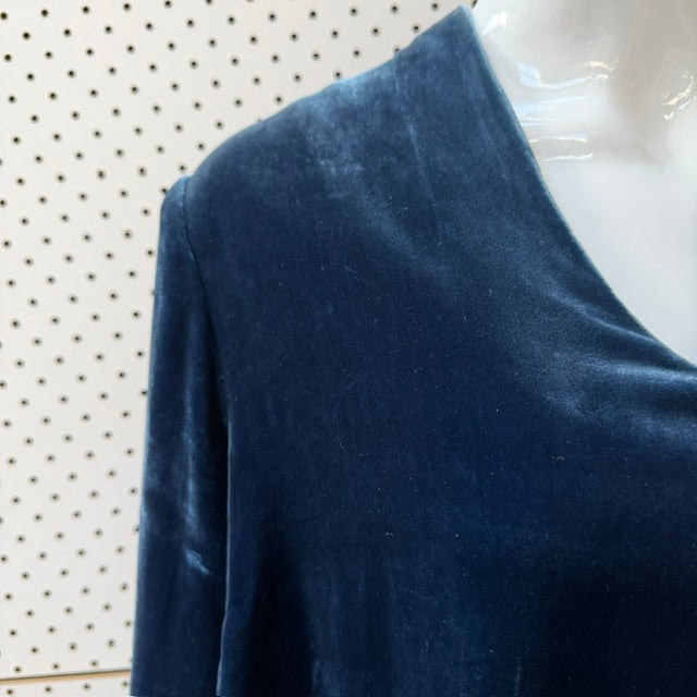 SEASALT CORNWALL / hollyhock dress / silk velvet / blue / 14 (3921321371418135735)
