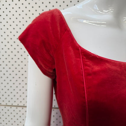 1980s or 1990s / LAURA ASHLEY / velvet party dress / s / made in great britain (3921321380512210234)