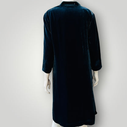 SEASALT CORNWALL / hollyhock dress / silk velvet / blue / 14 (3921321525529397893)
