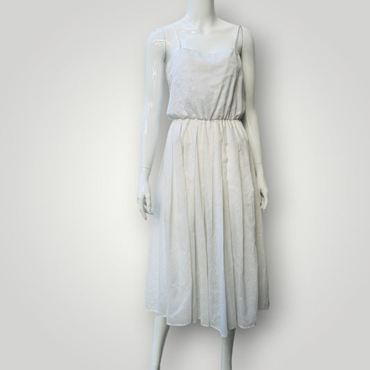 1970s or 1980s NZ vintage / ACCENT / white sundress / s/m (3921321532280808060)