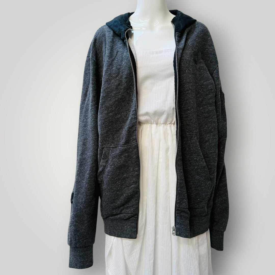 G STAR / grey hooded zip up sweatshirt / XL (3921321533778765998)