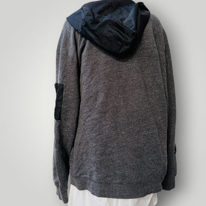 G STAR / grey hooded zip up sweatshirt / XL (3921321536180991303)