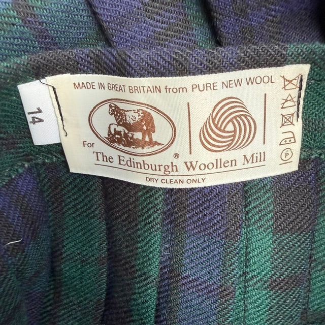 1980s vintage / EDINBURGH WOOLLEN MILL / tartan kilt or skirt / wool / s (3921388376404672622)