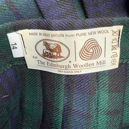 1980s vintage / EDINBURGH WOOLLEN MILL / tartan kilt or skirt / wool / s (3921388376404672622)