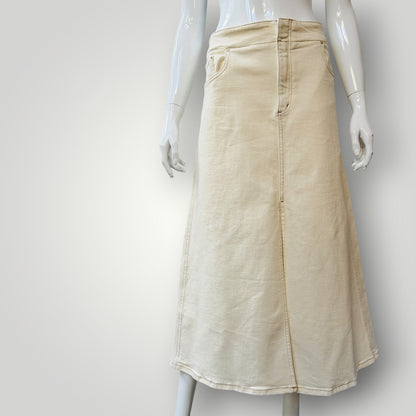 COUNTRY ROAD / a line denim midi skirt / cream / 14 (3921388578283367010)