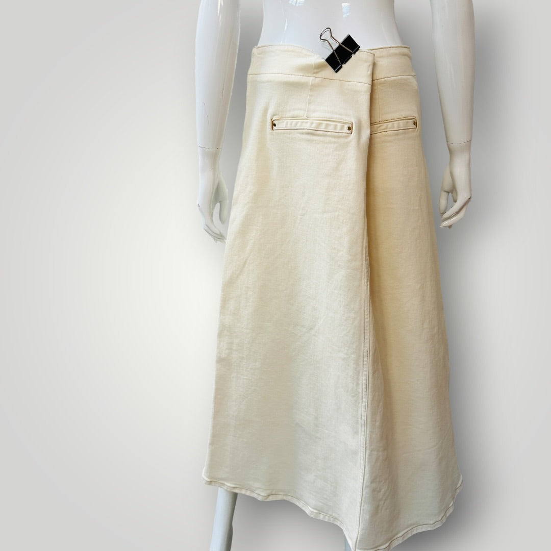 COUNTRY ROAD / a line denim midi skirt / cream / 14 (3921388579837999011)