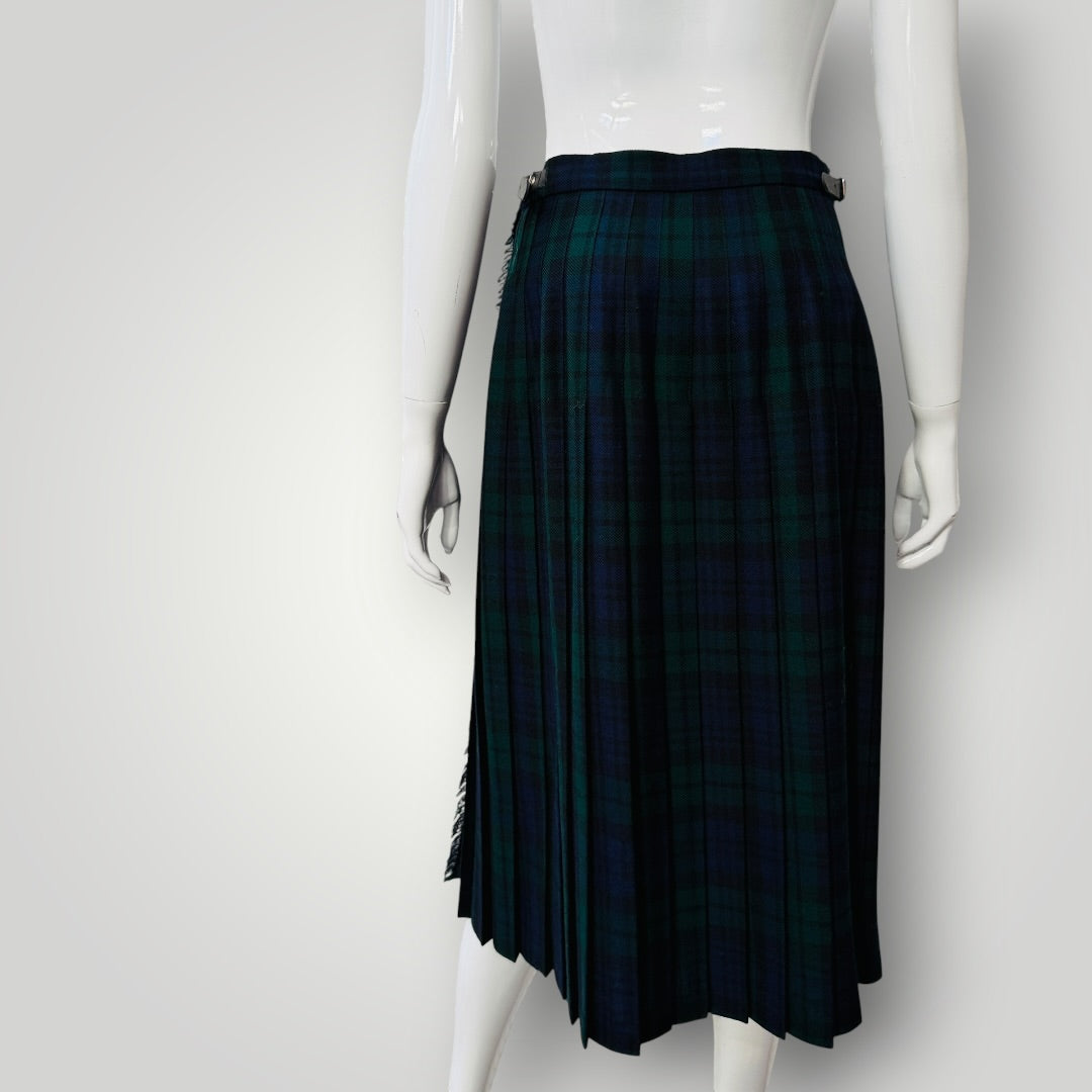 1980s vintage / EDINBURGH WOOLLEN MILL / tartan kilt or skirt / wool / s (3921388602789346587)
