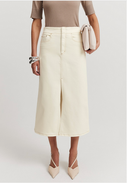 COUNTRY ROAD / a line denim midi skirt / cream / 14 (3921390975992772975)