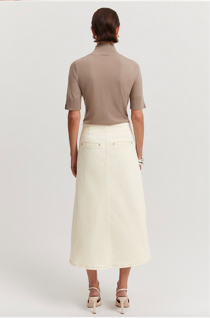 COUNTRY ROAD / a line denim midi skirt / cream / 14 (3921391062081535167)
