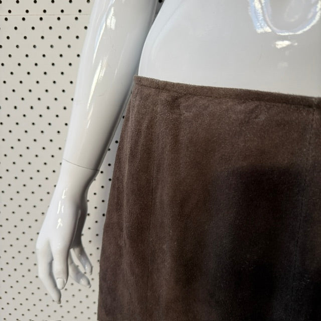 1970s nz vintage / WAPITI DEERSKIN / suede / a line skirt / m (3921408260302593619)