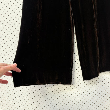 LIZ MITCHELL / brown velvet pants / s / made in nz (3921408326646047090)