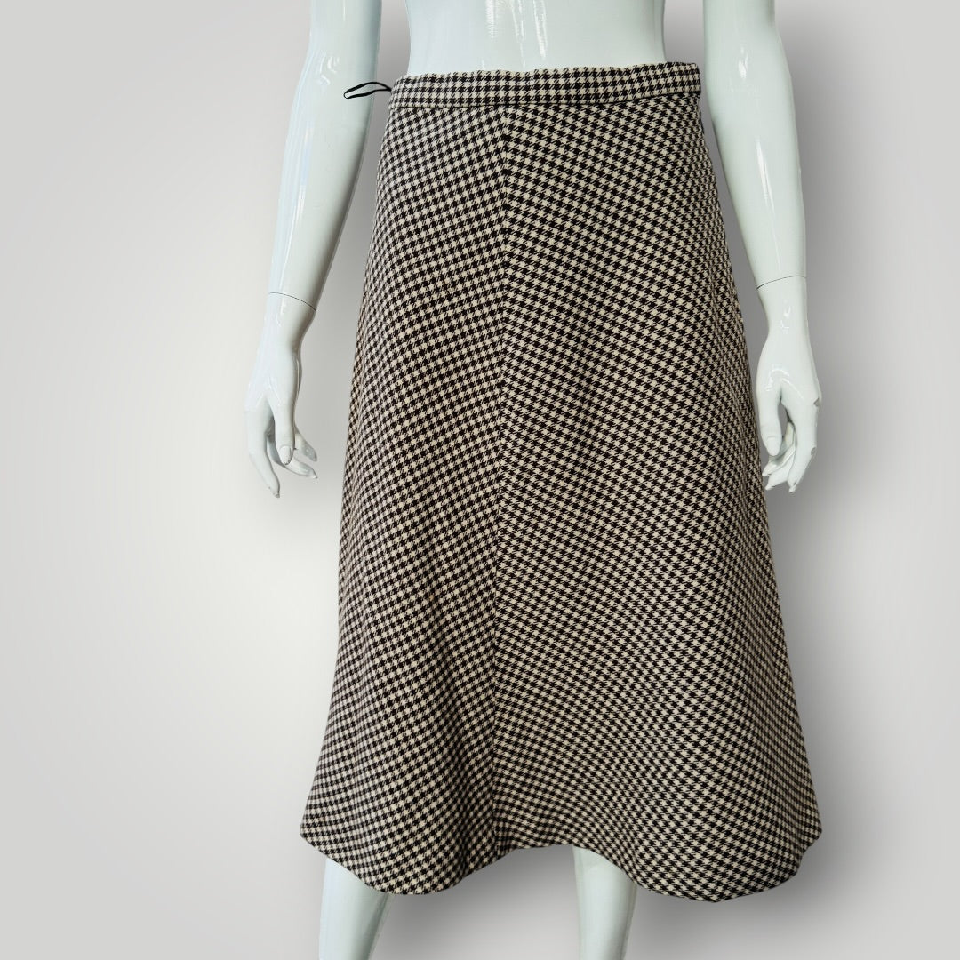 1960s vintage / herringbone / wool / a line skirt / s (3921408454637880384)