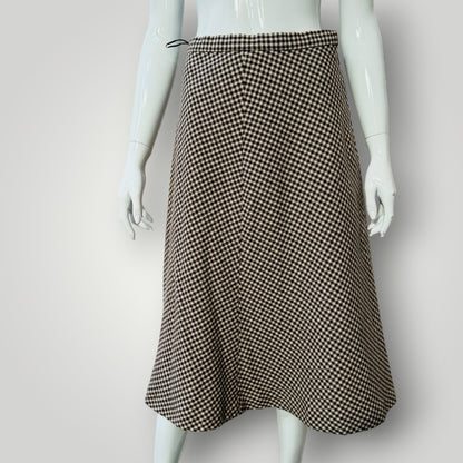 1960s vintage / herringbone / wool / a line skirt / s (3921408454637880384)