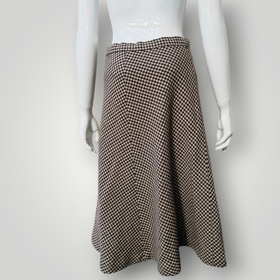 1960s vintage / herringbone / wool / a line skirt / s (3921408457063631155)