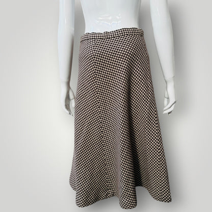 1960s vintage / herringbone / wool / a line skirt / s (3921408457063631155)