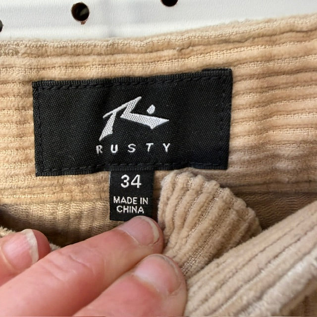 RUSTY / brown corduroy pants / 34 (3921492018948133785)