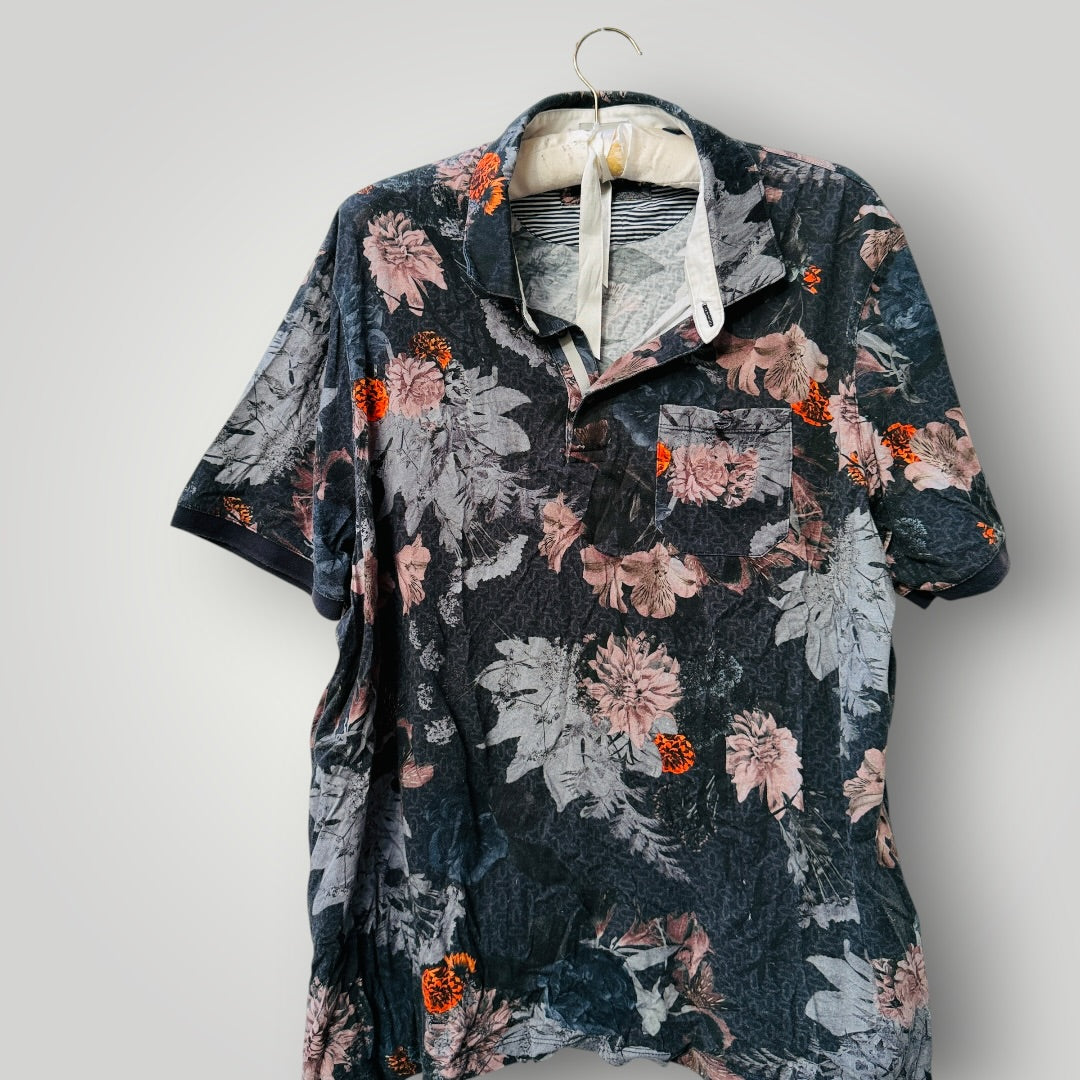 TED BAKER / amir / printed floral polo / L (3921492156604992723)