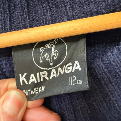 1980s nz vintage / KAIRANGA / blue ribbed wool jumper / L/XL (3921925532110044876)