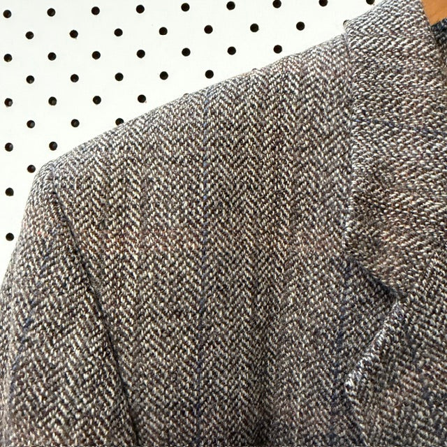1960s nz vintage / LONDON PARK / brown tweed blazer / M/L (3921925542335997698)