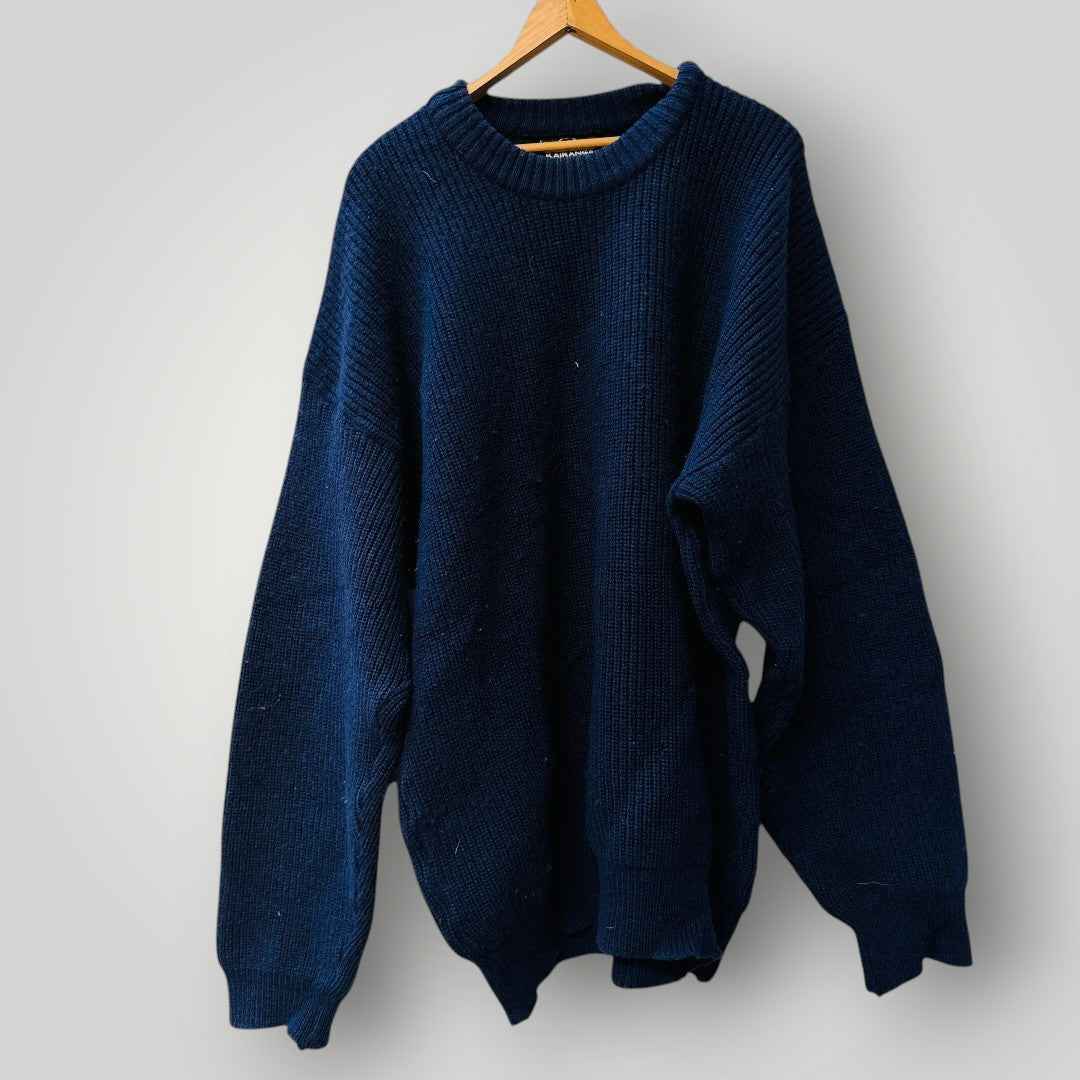 1980s nz vintage / KAIRANGA / blue ribbed wool jumper / L/XL (3921927169324991531)