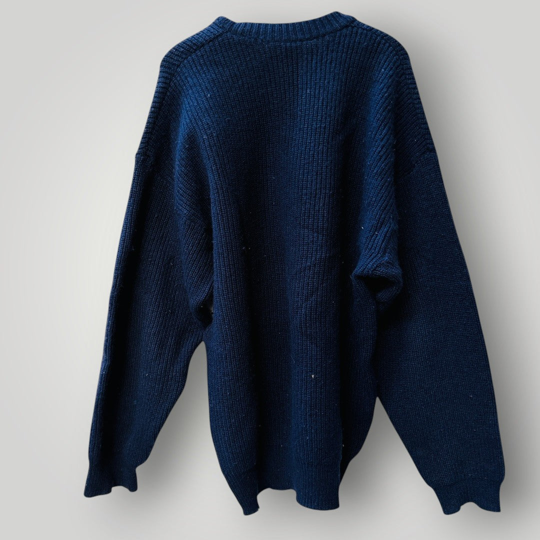 1980s nz vintage / KAIRANGA / blue ribbed wool jumper / L/XL (3921927170737191765)