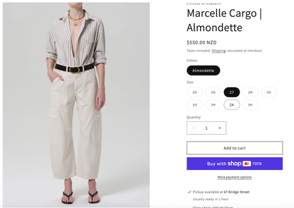 CITIZENS OF HUMANITY / marcelle cargo pants / white / 26 (3921931767466942858)