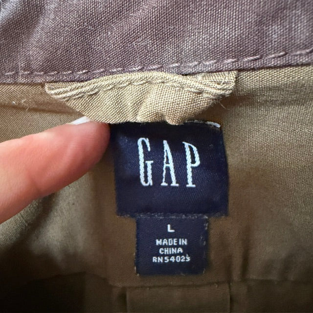 GAP / cotton cavas military style utility shirt / L (3922007595240726667)