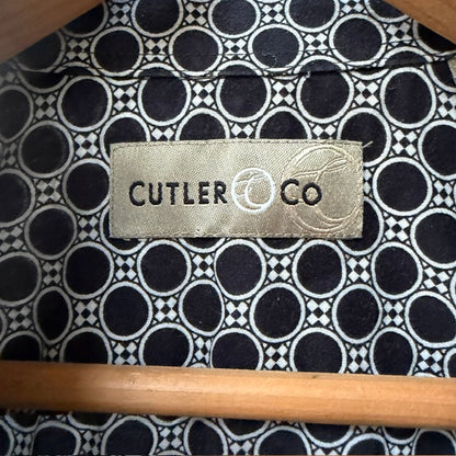 CUTLER + CO / geometric patterned short sleeved cotton shirt / S (3922007615618225746)