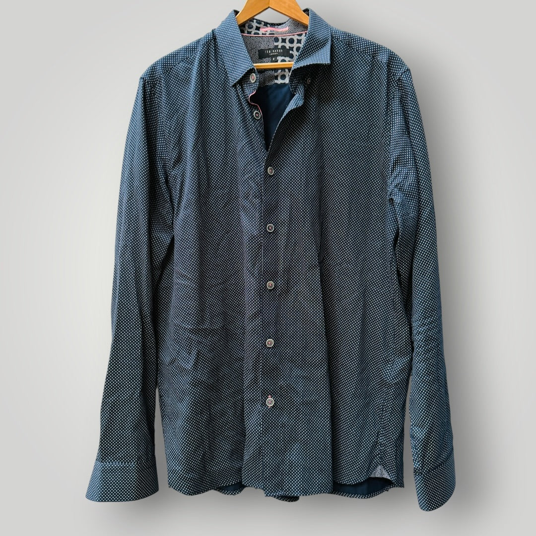 TED BAKER / long sleeved cotton shirt / XL (3922007997682376417)