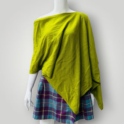 CAROLINE GRACE / cashmere poncho / chartreuse (3922094260237549698)