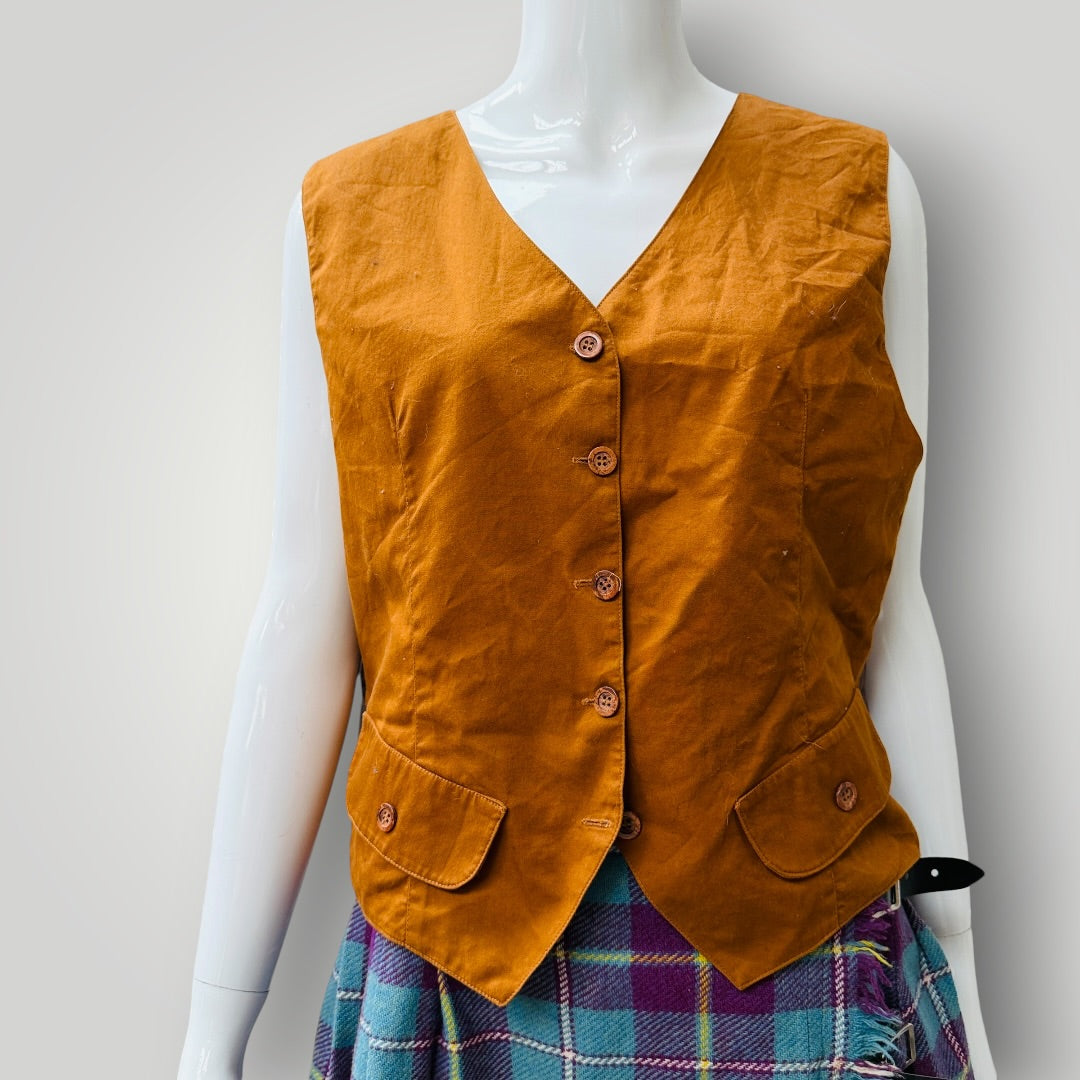 1990s nz vintage / THORNTON HALL / waistcoat / s (3922094270612223403)