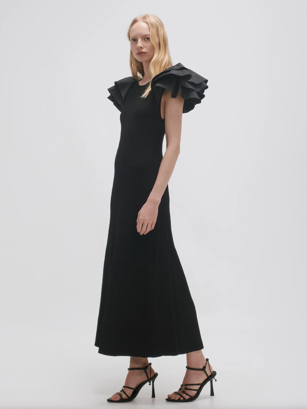 AJE / Questa Puff Midi Dress / s (3922101709650625425)