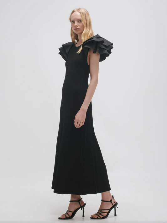 AJE / Questa Puff Midi Dress / s (3922101709650625425)