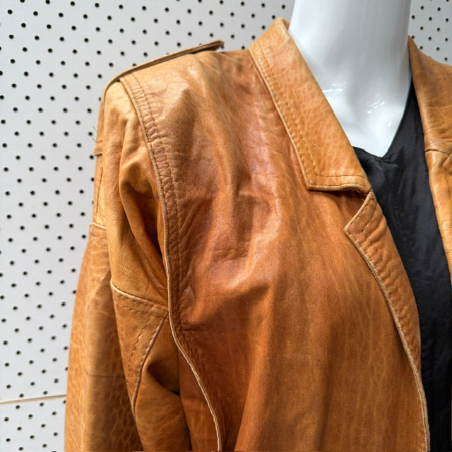1980s NZ vintage / Grant Finch / brown leather bomber | Made in NZ / s/m (3922167124935927629)