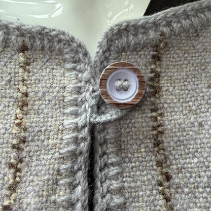 hand woven / lilac wool kimono jacket / m (3922167154315005053)