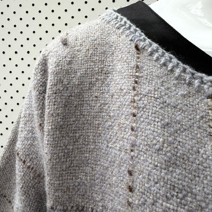 hand woven / lilac wool kimono jacket / m (3922167156074979184)