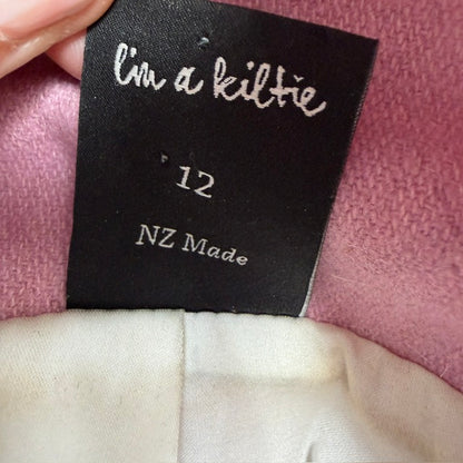 KILT / double breasted / pink wool jacket / 12 / made in nz (3922167160747785137)