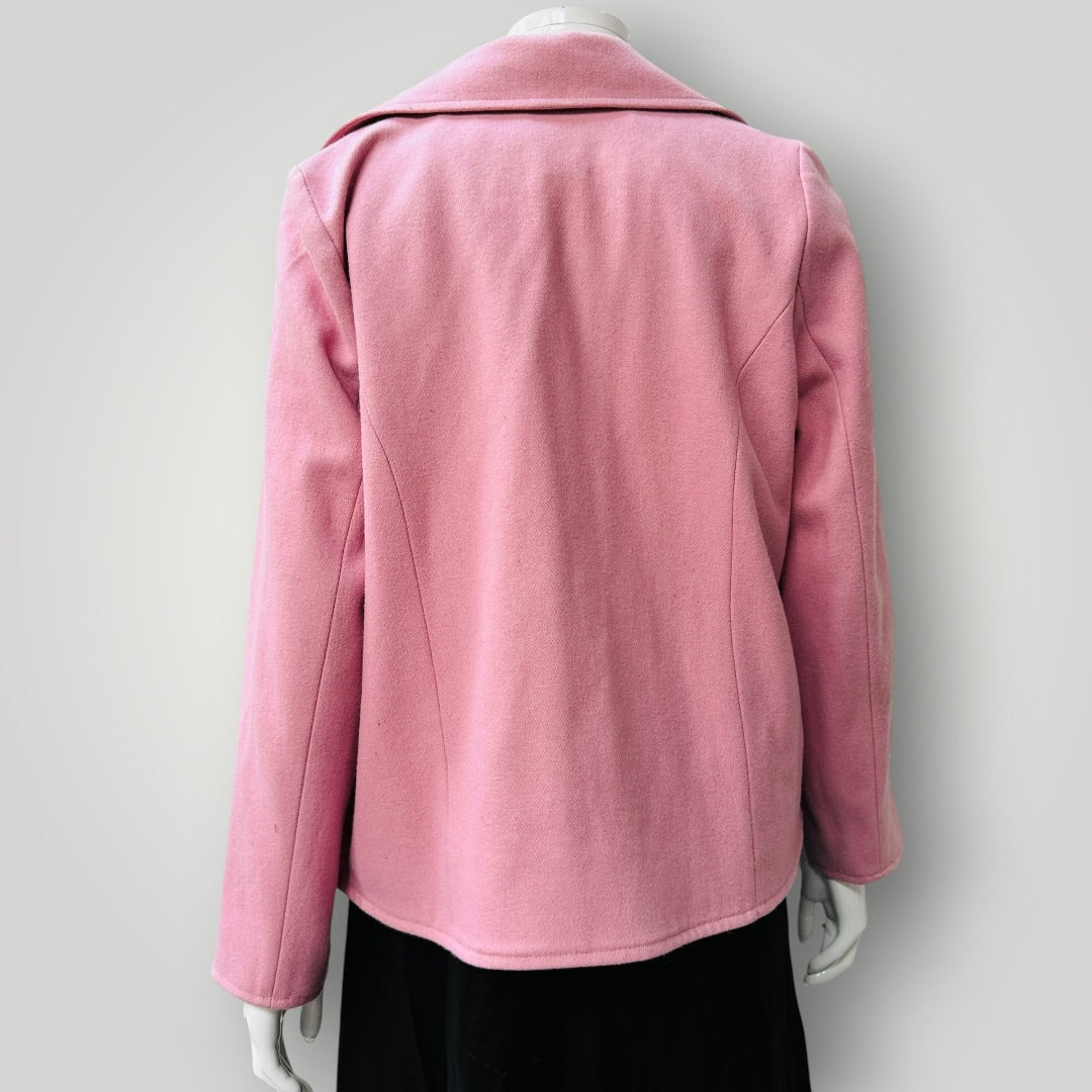 KILT / double breasted / pink wool jacket / 12 / made in nz (3922167258086075593)