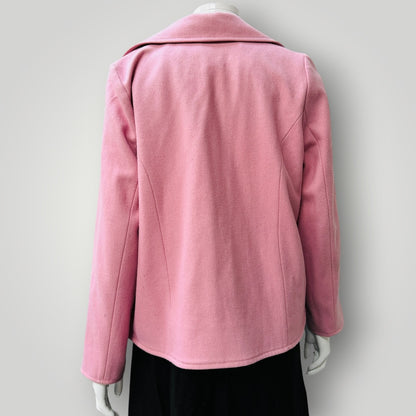 KILT / double breasted / pink wool jacket / 12 / made in nz (3922167258086075593)