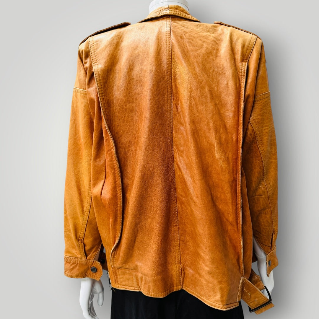 1980s NZ vintage / Grant Finch / brown leather bomber | Made in NZ / s/m (3922167274125416633)