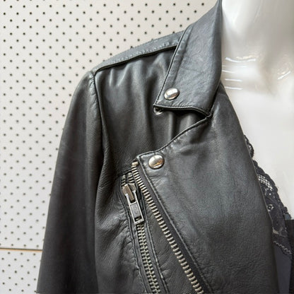 TOPSHOP / softest black leather biker jacket / 10 (3922255653815313527)