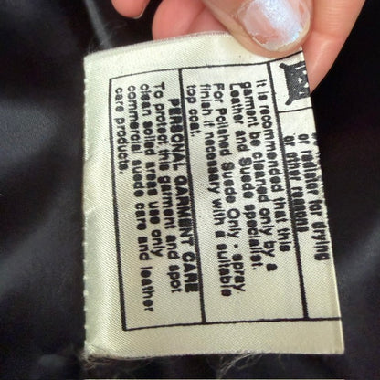 1990s nz vintage / BRIGID BROCK / black leather lambskin jacket / 12 (3922255657159944718)