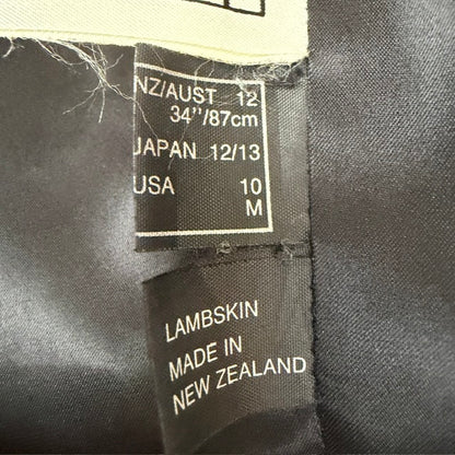 1990s nz vintage / BRIGID BROCK / black leather lambskin jacket / 12 (3922255659045708975)