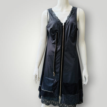 1990s nz vintage / NOM*D / recycled dyed petticoat dress / s (3922255917503239148)