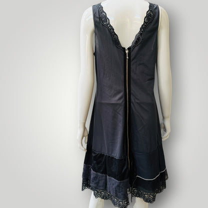 1990s nz vintage / NOM*D / recycled dyed petticoat dress / s (3922255919245209008)