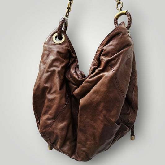 1990s vintage / BALLY / leather / slouchy hobo bag (3922255952694719476)
