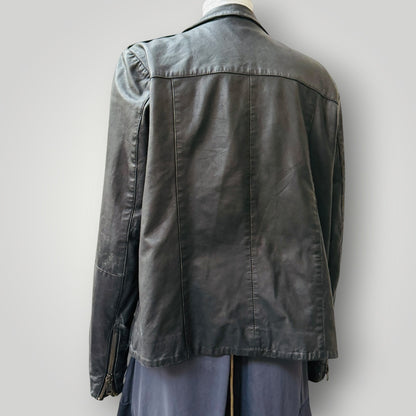 TOPSHOP / softest black leather biker jacket / 10 (3922255961421686970)