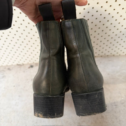 BEAU COOPS / green leather chelsea boots / 40 (3922603814871427495)