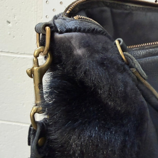 DEADLY PONIES / mr panther in fur / leather bag (3922603843763752599)